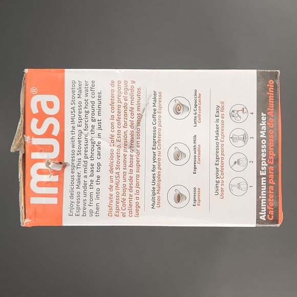 IMUSA STOVETOP ESPRESSO MAKER, 3 Shot, New in Box Moka Pot - Picture 5 of 17